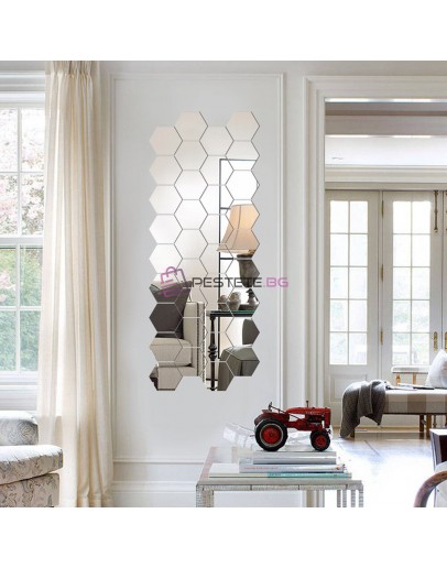 Шестоъгълно самозалепващо огледало 5бр